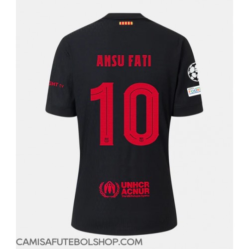 Camisa de time de futebol Barcelona Ansu Fati #10 Replicas 2º Equipamento 2024-25 Manga Curta